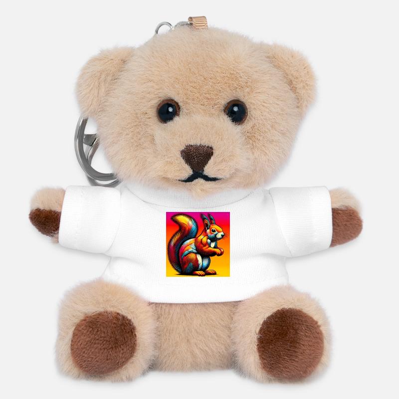 squirrel - Teddy Keyring - white