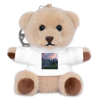 Alpenbergsee Sonnenuntergang - Teddy Schlüsselanhänger - Weiß - Vorne