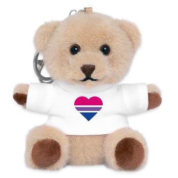 Pride Flag Heart · Bisexual - Teddy Keyring - white - Front