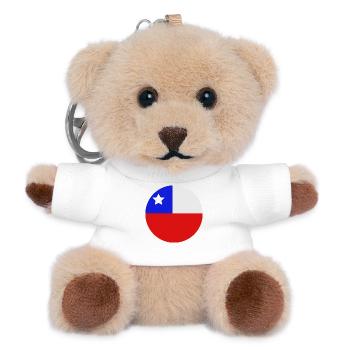 Round Chilean flag - Teddy Keyring - white - Front
