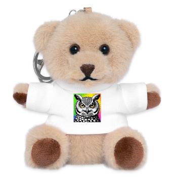 Eule - Teddy Schlüsselanhänger - Weiß - Vorne