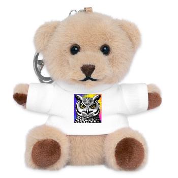 owl - Teddy Keyring - white - Front