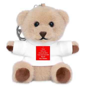 Love Message to Mom – Emotional Text - Teddy Keyring - white - Front