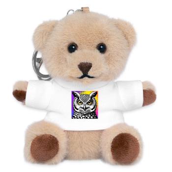 owl - Teddy Keyring - white - Front