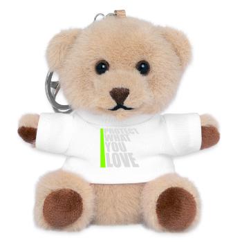 Protect What You Love Nature Protection Statement Logo - Teddy Keyring - white - Front
