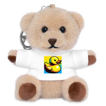 Ente Ente Ente Ente Ente - Teddy Schlüsselanhänger - Weiß - Vorne