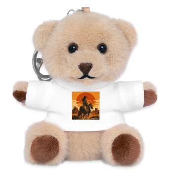 Golden Ember Horse Sunset - Teddy Keyring - white - Front