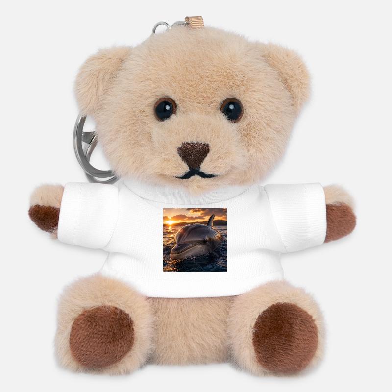 Dolphin at sunset - Teddy Keyring - white