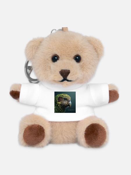 Kakapo – Rare Green Parrot - Teddy Keyring - white