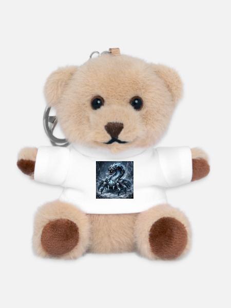 Kristalldrache im Eissturm - Teddy Keyring - white