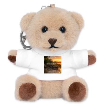 Sonnenuntergang und Krokodil am Fluss - Teddy Schlüsselanhänger - Weiß - Vorne