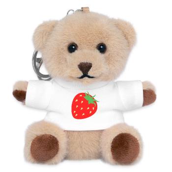Frische Erdbeer Grafik - Teddy Schlüsselanhänger - Weiß - Vorne