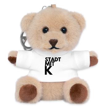STADT MIT K, KÖLN SCHWARZ, KÖLLE, IKONISCH, RHING - Teddy Schlüsselanhänger - Weiß - Vorne