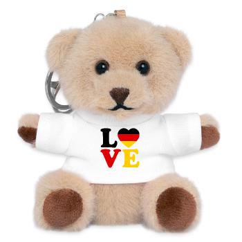 Maillot de fan de football de l’Allemagne Love Heart - Porte-clés ourson - blanc - Devant