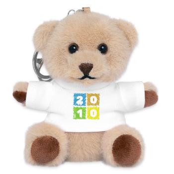 16. Geburtstag Farbige Patches since 07/2010 - Teddy Keyring - white - Front