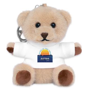 Retro-Sonnenuntergang der 1990er Jahre - Teddy Schlüsselanhänger - Weiß - Vorne