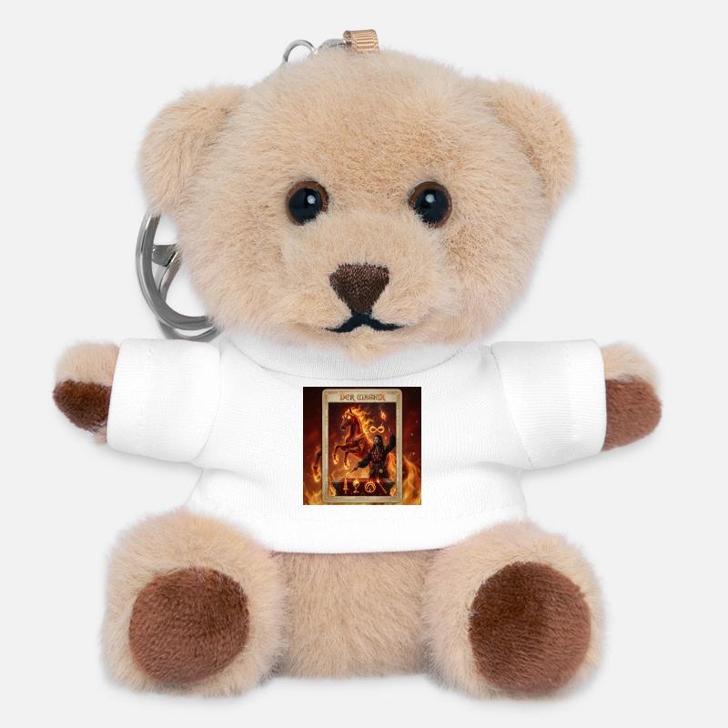 Feuriges Pferd, der Magier - Teddy Schlüsselanhänger - Weiß
