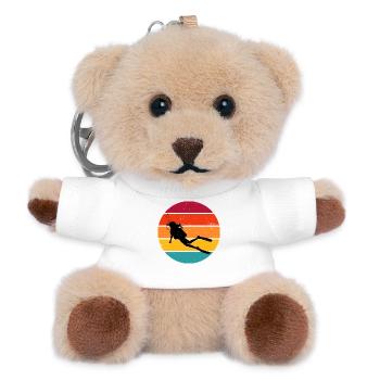 Geschenkidee für die Tauch-Fanin mit Gerätetauchen - Teddy Schlüsselanhänger - Weiß - Vorne