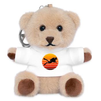 Geschenkidee für die Tauch-Fanin mit Gerätetauchen - Teddy Schlüsselanhänger - Weiß - Vorne