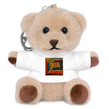 Farbiges Innenraum-Fragment - Teddy Schlüsselanhänger - Weiß - Vorne