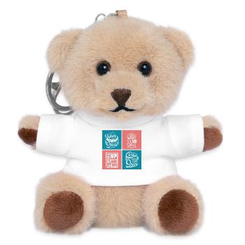 Wake Up And Smile Typography - Teddy Keyring - white - Front