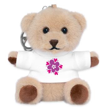 Yoga Fleur de fleur Violette Mandala Décoration de cœur Amour - Porte-clés ourson - blanc - Devant
