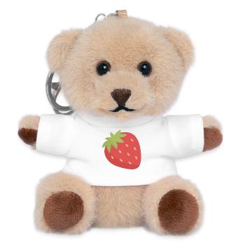Strawberry Pop Art Charm - Teddy Keyring - white - Front