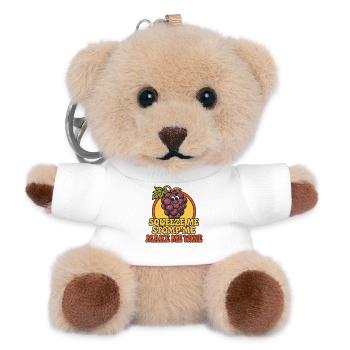 Grape Squeeze Wine Retro Graphic - Teddy Keyring - white - Front