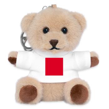 Modèle de texture de fond rouge Personnaliser - Porte-clés ourson - blanc - Devant