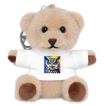 Eule - Teddy Schlüsselanhänger - Weiß - Vorne
