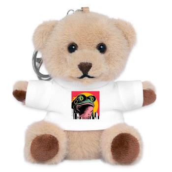 Frog Popart City - Teddy Keyring - white - Front