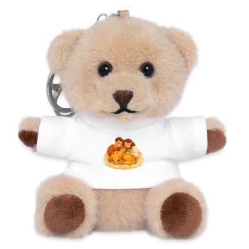 Golden Dog Family Retriever Dog Nature Love - Teddy Keyring - white - Front