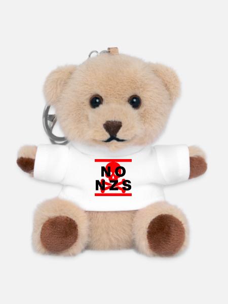 NO NZS, NIE WIEDER, ANTIFASCHISMUS, NO AFD  - Teddy Schlüsselanhänger - Weiß