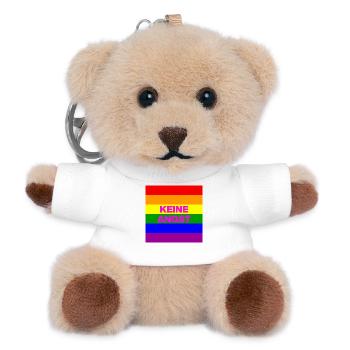 KEINE ANGST VOR FASCHISTEN, NO NZS, NIE WIEDER - Teddy Schlüsselanhänger - Weiß - Vorne