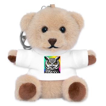 Eule - Teddy Schlüsselanhänger - Weiß - Vorne