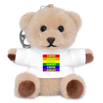 KEINE ANGST, NO NZS, NIE WIEDER, ANTIFASCHISMUS - Teddy Schlüsselanhänger - Weiß - Vorne