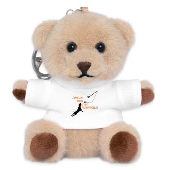 Staffie j'peux pas j'ai flirtpole sport - 002 - Porte-clés ourson - blanc - Devant