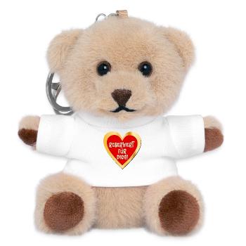 Reservierung Liebe Herz - Teddy Schlüsselanhänger - Weiß - Vorne