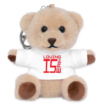 Loving Is Easy Inspirational Romantic Saying Logo - Teddy Keyring - white - Front