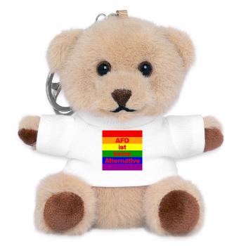 AFD IST KEINE ALTERNATIVE, NO NZS, NO AFD, ROT - Teddy Schlüsselanhänger - Weiß - Vorne