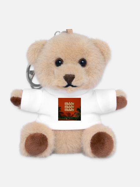 Biddy Biddy Biddy by Mark Noone - Teddy Keyring - white