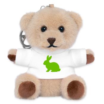 Heller Hase Silhouette - Teddy Schlüsselanhänger - Weiß - Vorne