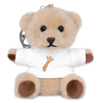 Giraffenhemd, Tierliebhaber-T-Shirt - Teddy Schlüsselanhänger - Weiß - Vorne