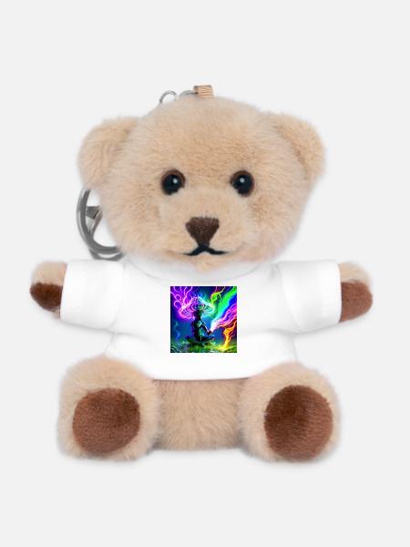 Idegen_Saman - Teddy Keyring - white