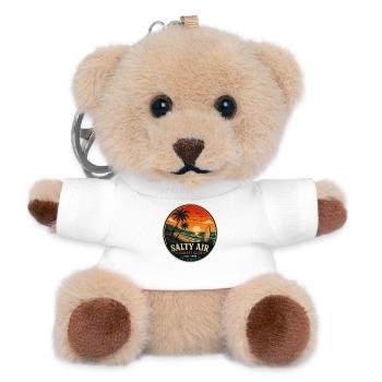 Salty Air Vintage-Küstengrafik - Teddy Schlüsselanhänger - Weiß - Vorne