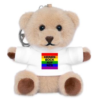 KEINEN BOCK AUF NZS, NO NZS, NO AFD, PRIDE, LGBTQ - Teddy Schlüsselanhänger - Weiß - Vorne