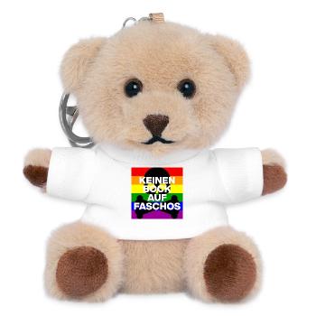 KEINEN BOCK AUF NZS, NO NZS, NO AFD, SKULL SCHWARZ - Teddy Schlüsselanhänger - Weiß - Vorne