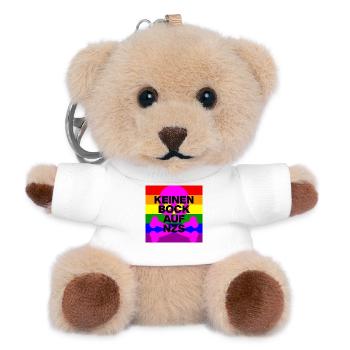 KEINEN BOCK AUF NZS, NO NZS, NO AFD, SKULL PINK - Teddy Schlüsselanhänger - Weiß - Vorne