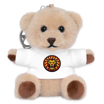 Feuerlöwe Sonnenkreis Emblem - Teddy Schlüsselanhänger - Weiß - Vorne