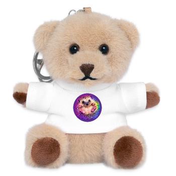 Regenbogen-Igel  - Teddy Schlüsselanhänger - Weiß - Vorne